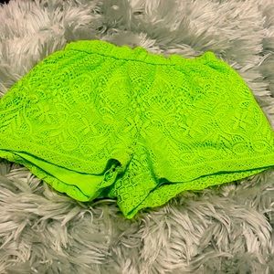shorts  green with a pretty design.